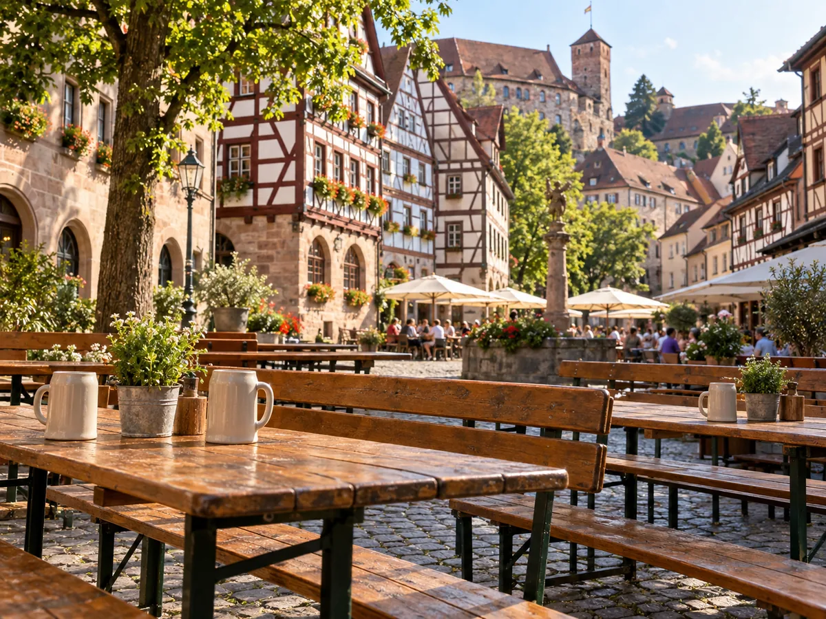 Nuernberg im Sommer, Biergarten